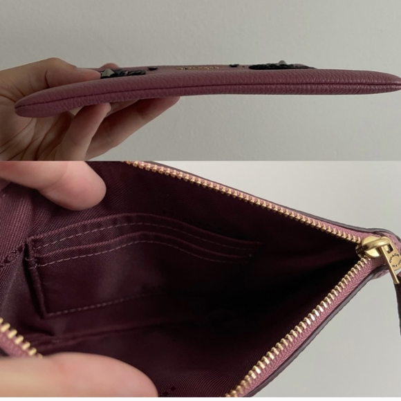 Coach Tea Rose Embroidered Wristlet - Picture 2 of 2